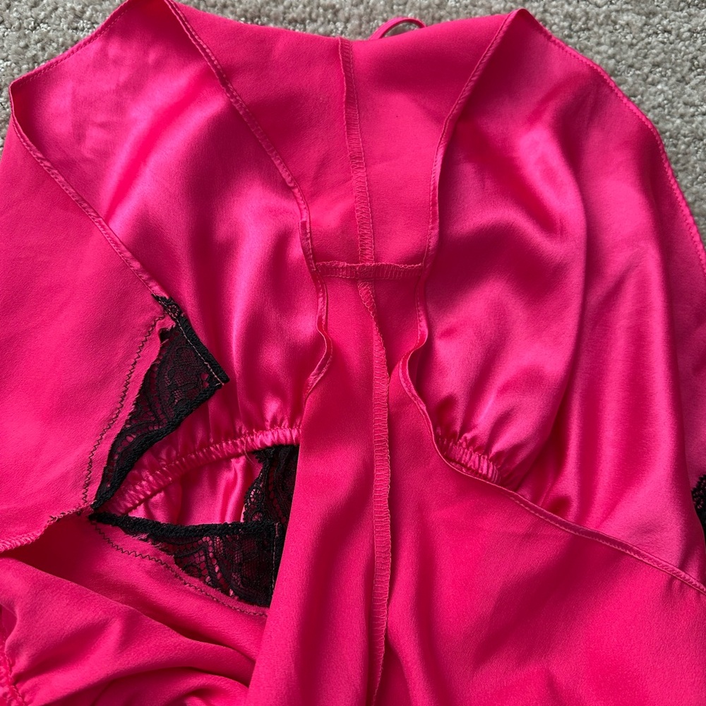 Victoria Secret Small silk teddy lingerie TWO aqua and pink - Picture 7 of 12